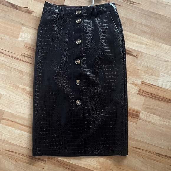 Rachel Comey X Target Faux Crocodile Skin Pencil Skirt In Chicory Coffee - Picture 4 of 7